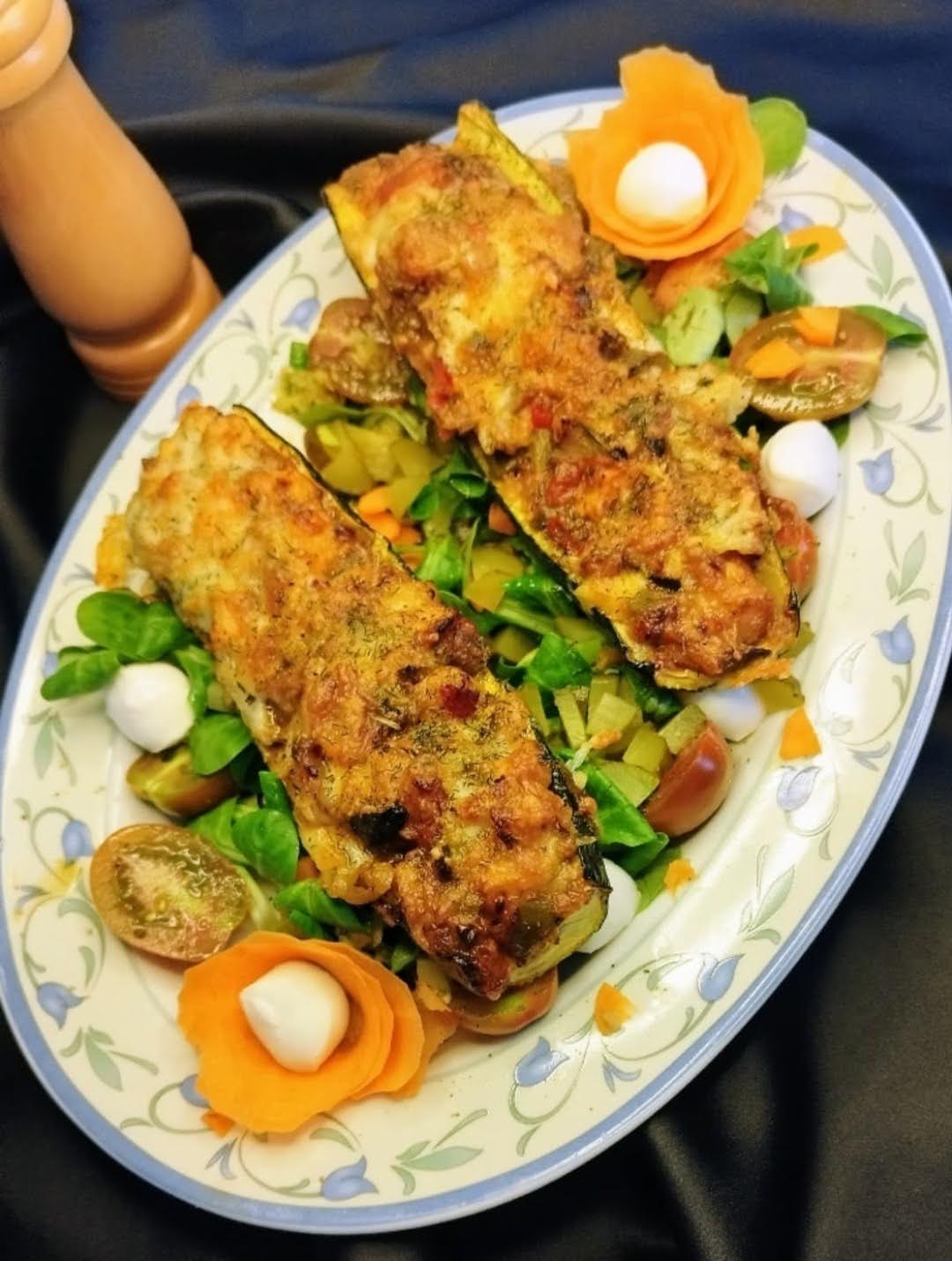CALABACÍN RELLENO DE BACALAO EN AIRFRYER