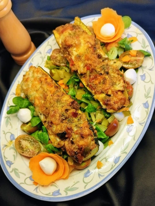 CALABACÍN RELLENO DE BACALAO EN AIRFRYER