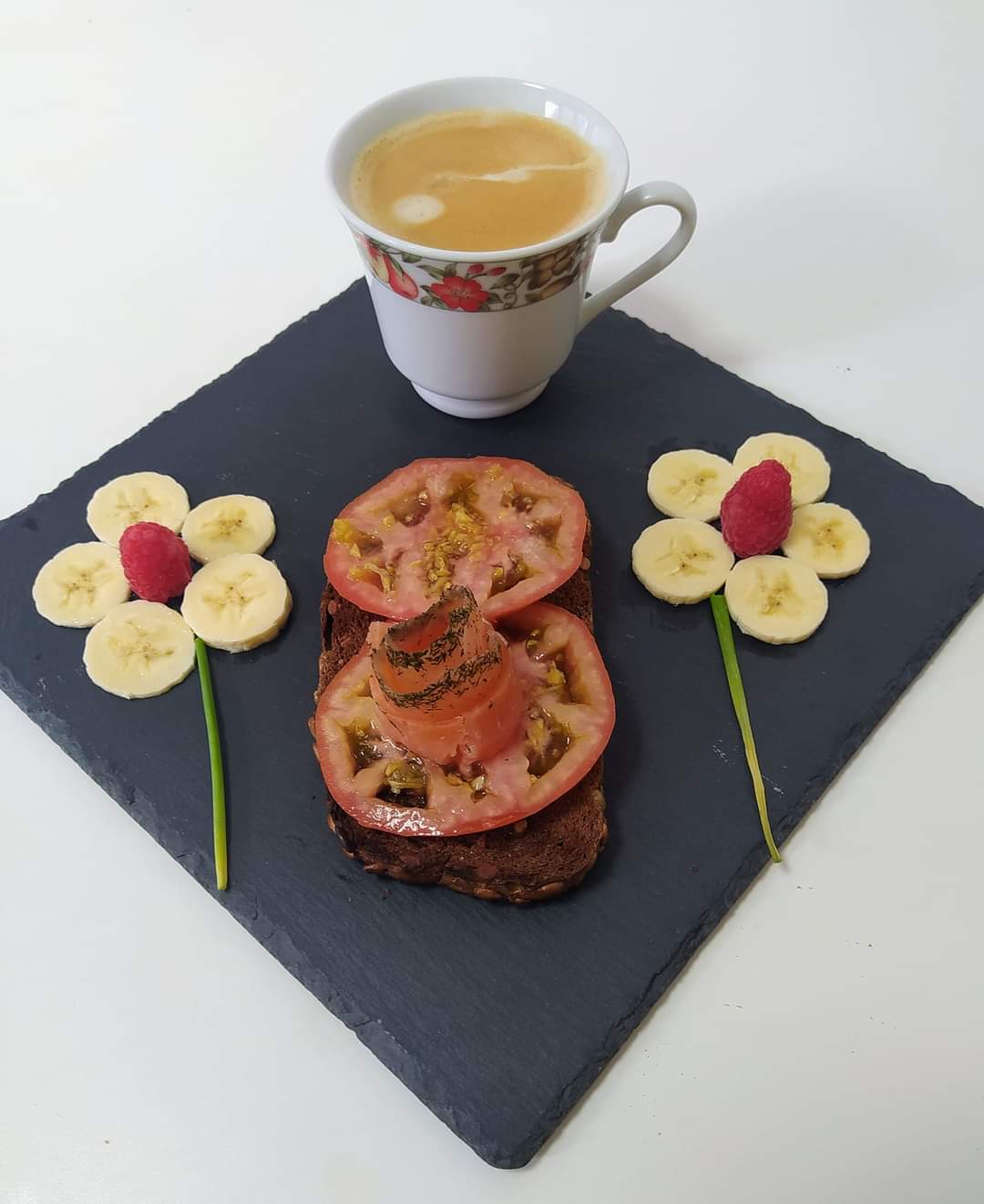 Tomato and salmon breakfast