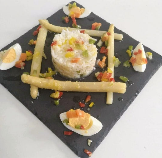 Ensalada de arroz con espárragos