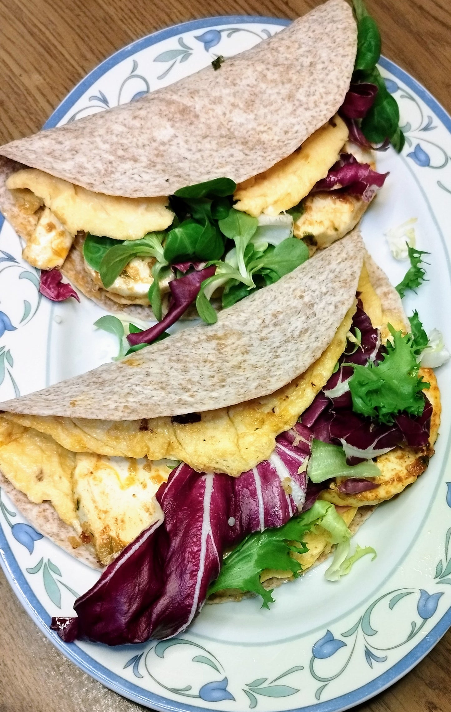 Fajita con tortilla y queso