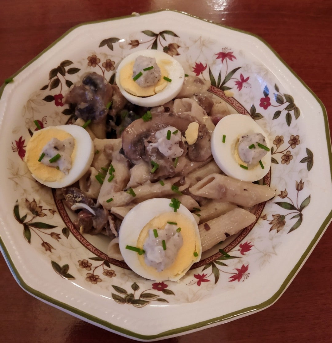 Macarrones con salsa de champiñones