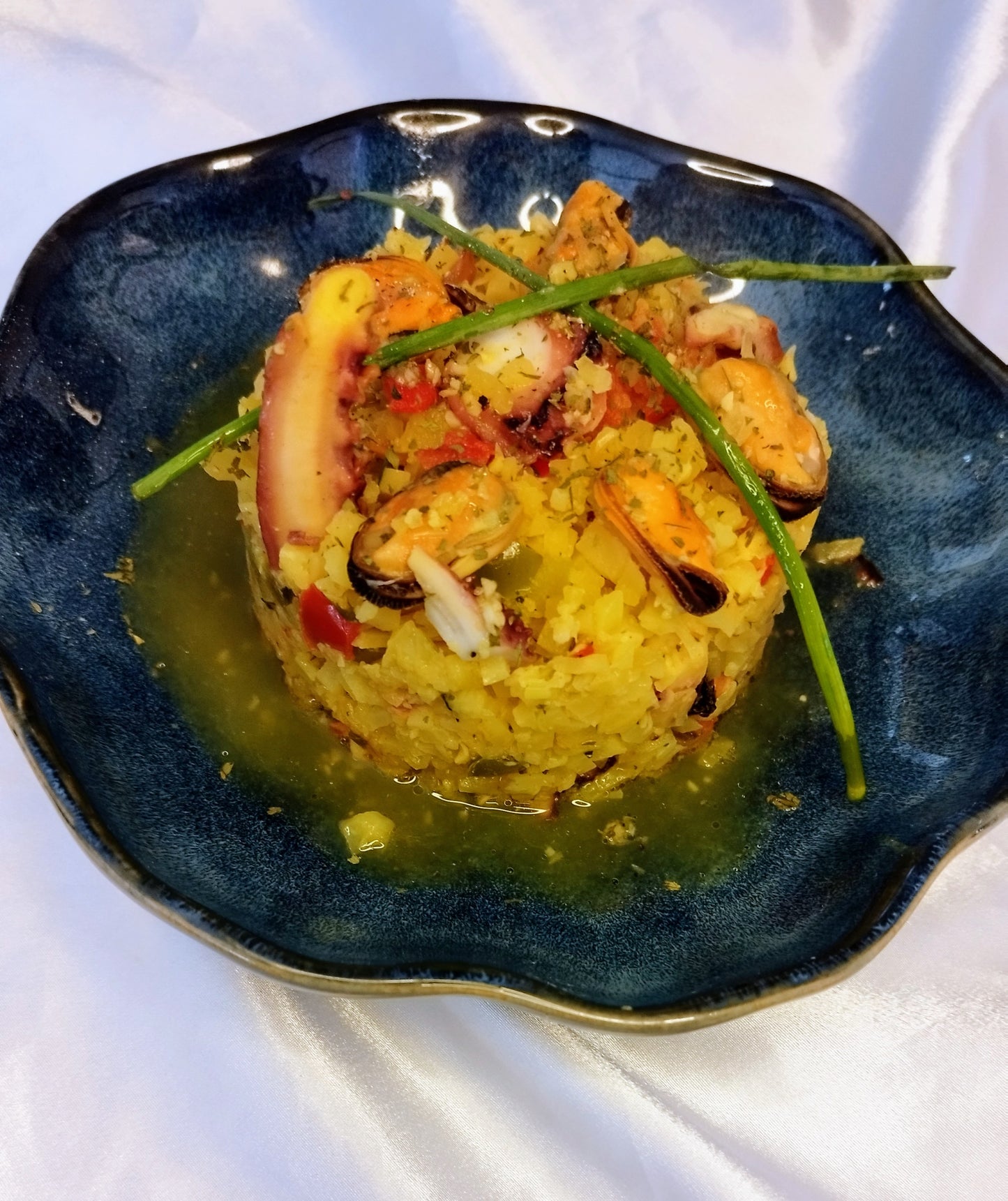 Migas de coliflor con mejillones