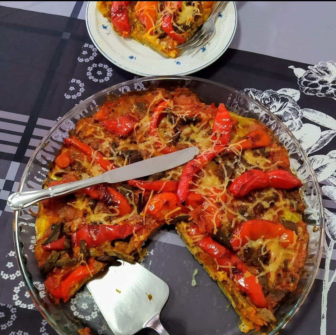 Pizza con base de pencas de acelgas