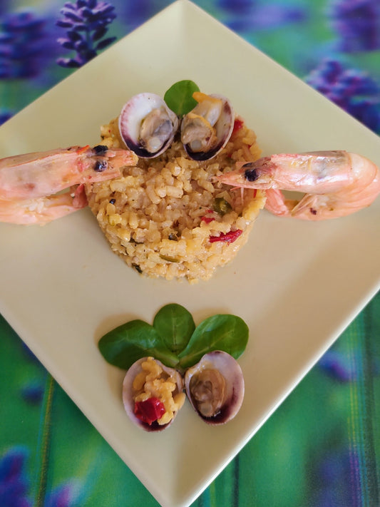 Arroz con langostinos y chirlas - Adelgaza con Marisa